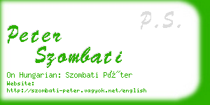 peter szombati business card